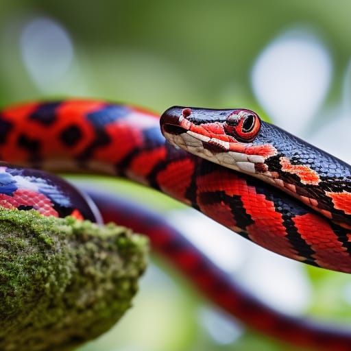 Cute red snake   by @tohelpukraine