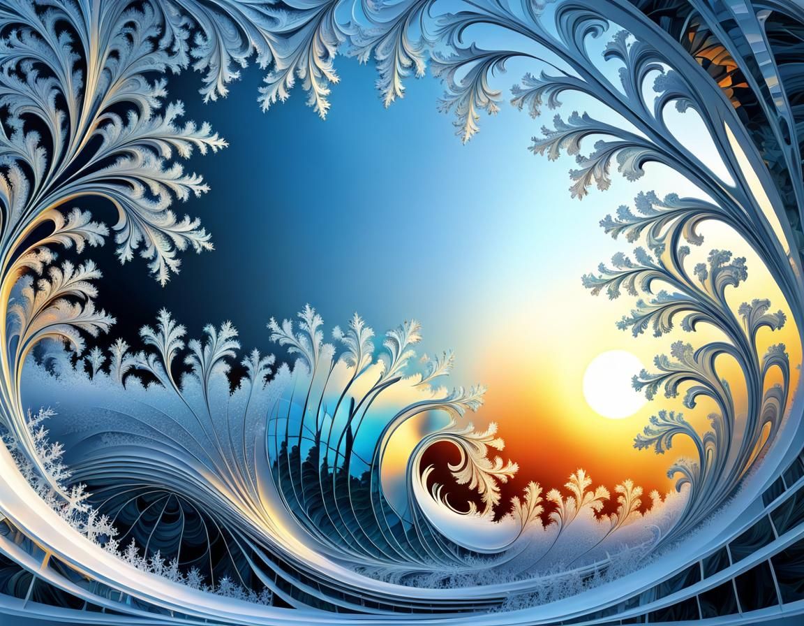 frost on a (window:1.5), beautiful complex detailed, fractal...