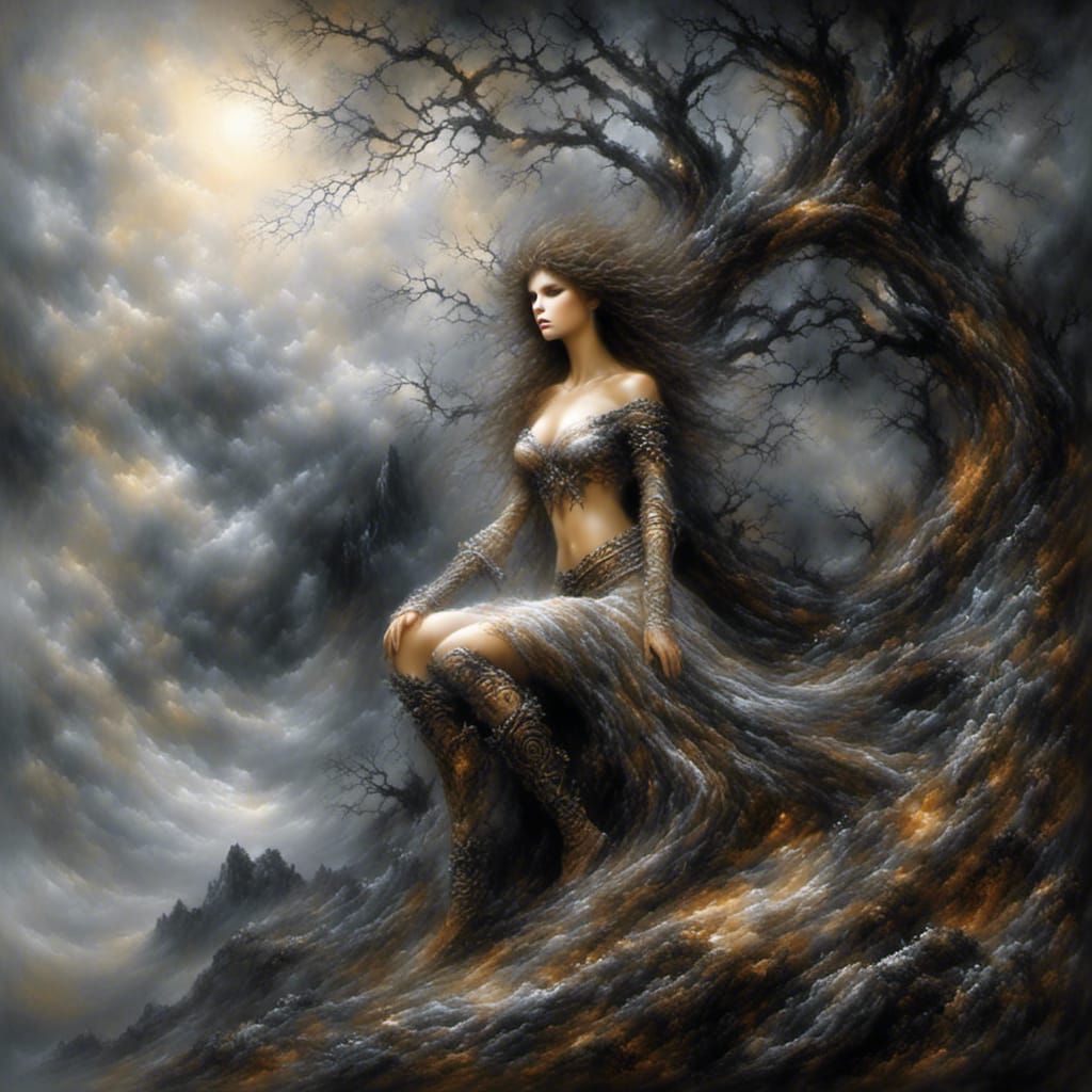  <lora:Spirits of Nature:1.0> in style of Luis Royo