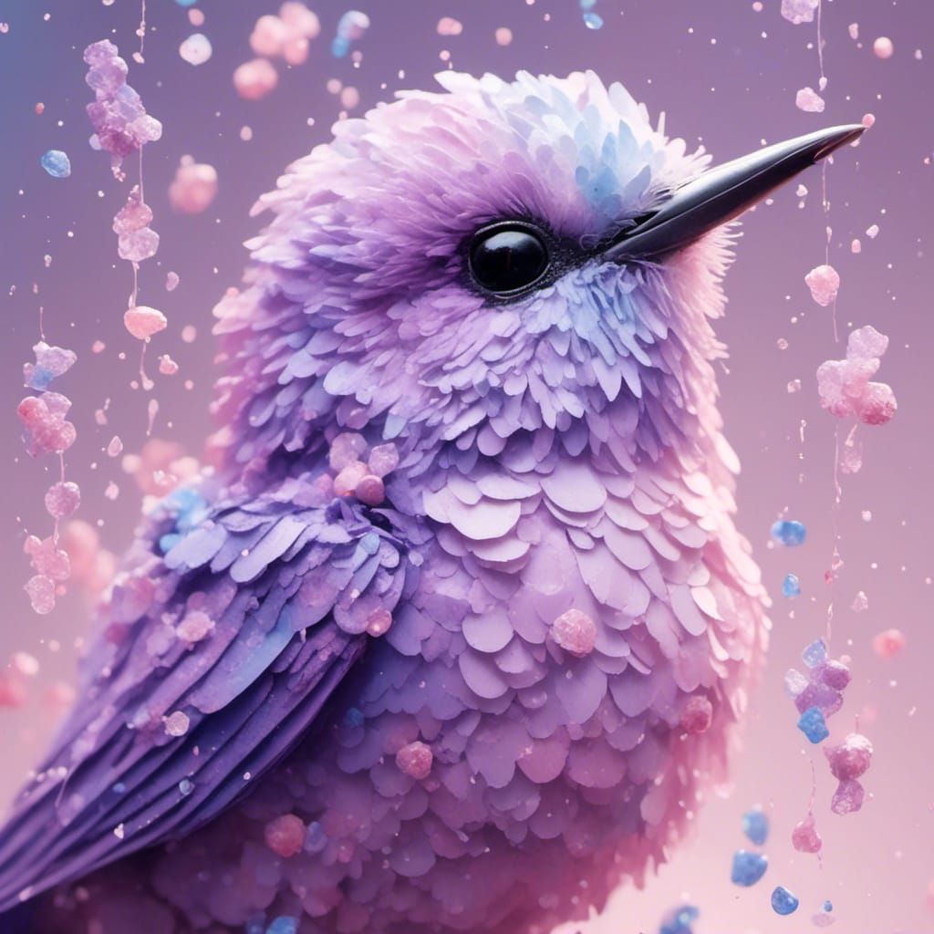 An adorable hyperrealistic purple pastel bird <lora:Pastels:1.0>