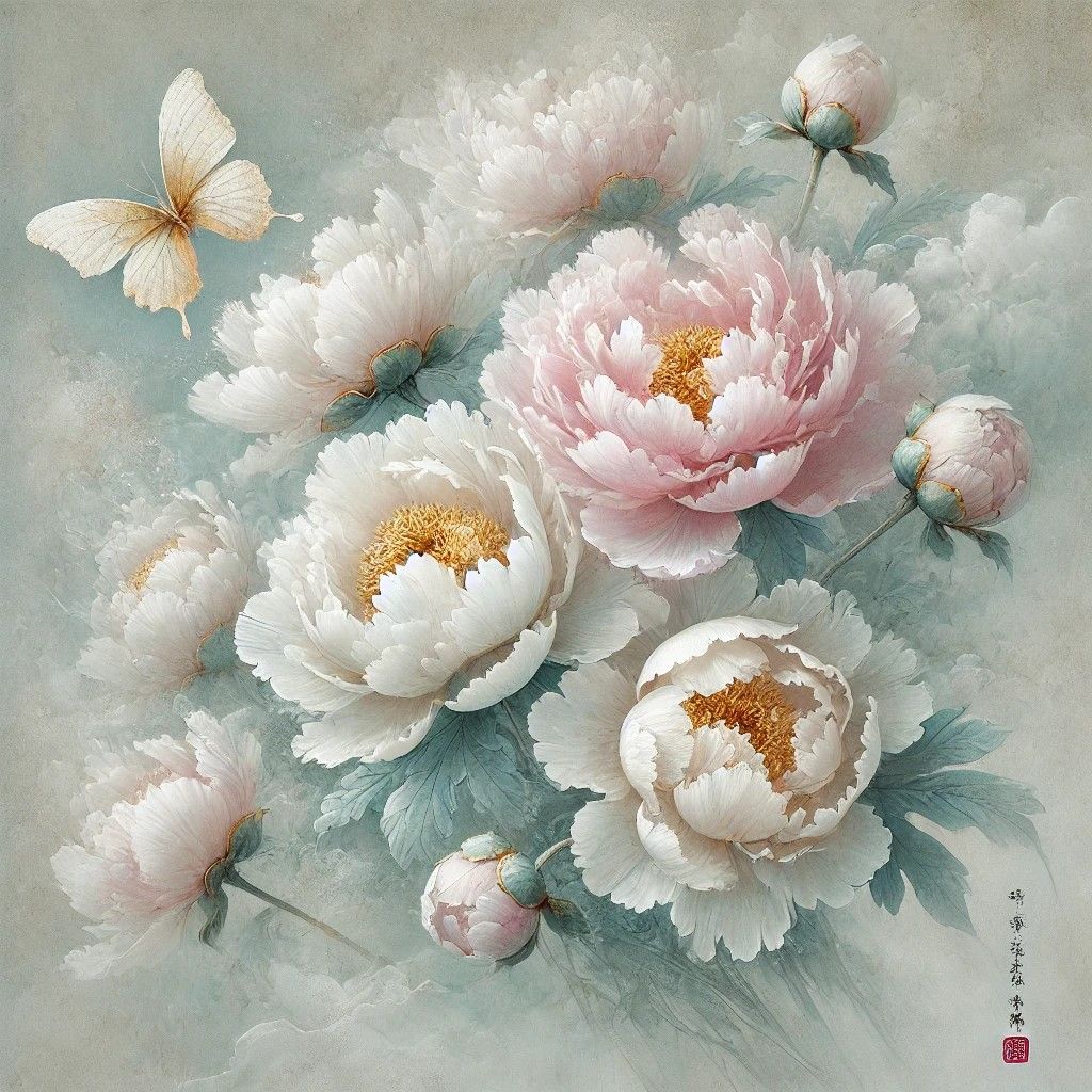 Gongbi-style Flowers