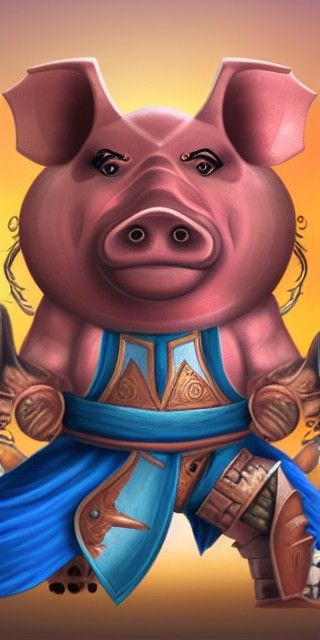 Warrior humanoid pig