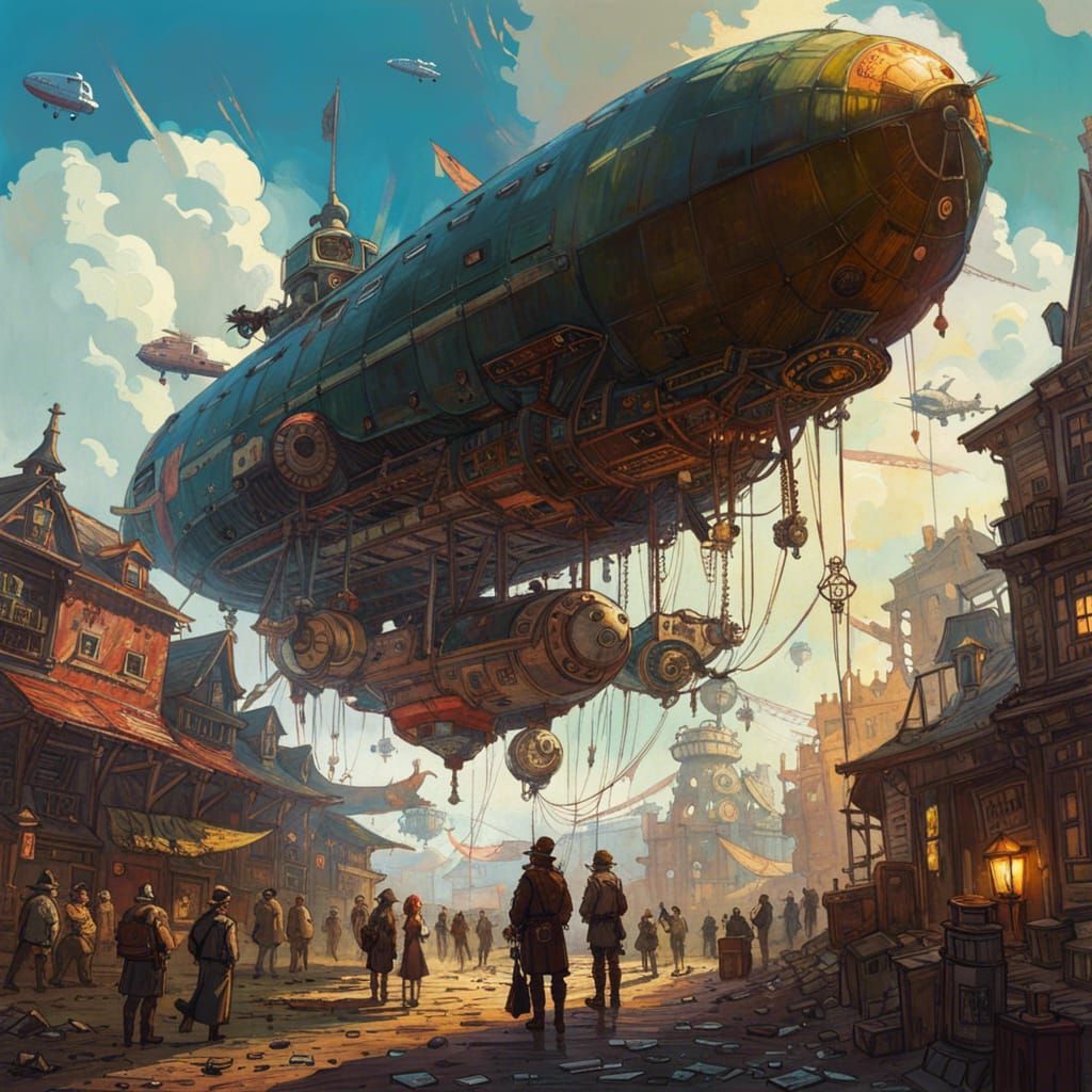 When Airships ruled the Skies - AI Generated Artwork - NightCafe Creator