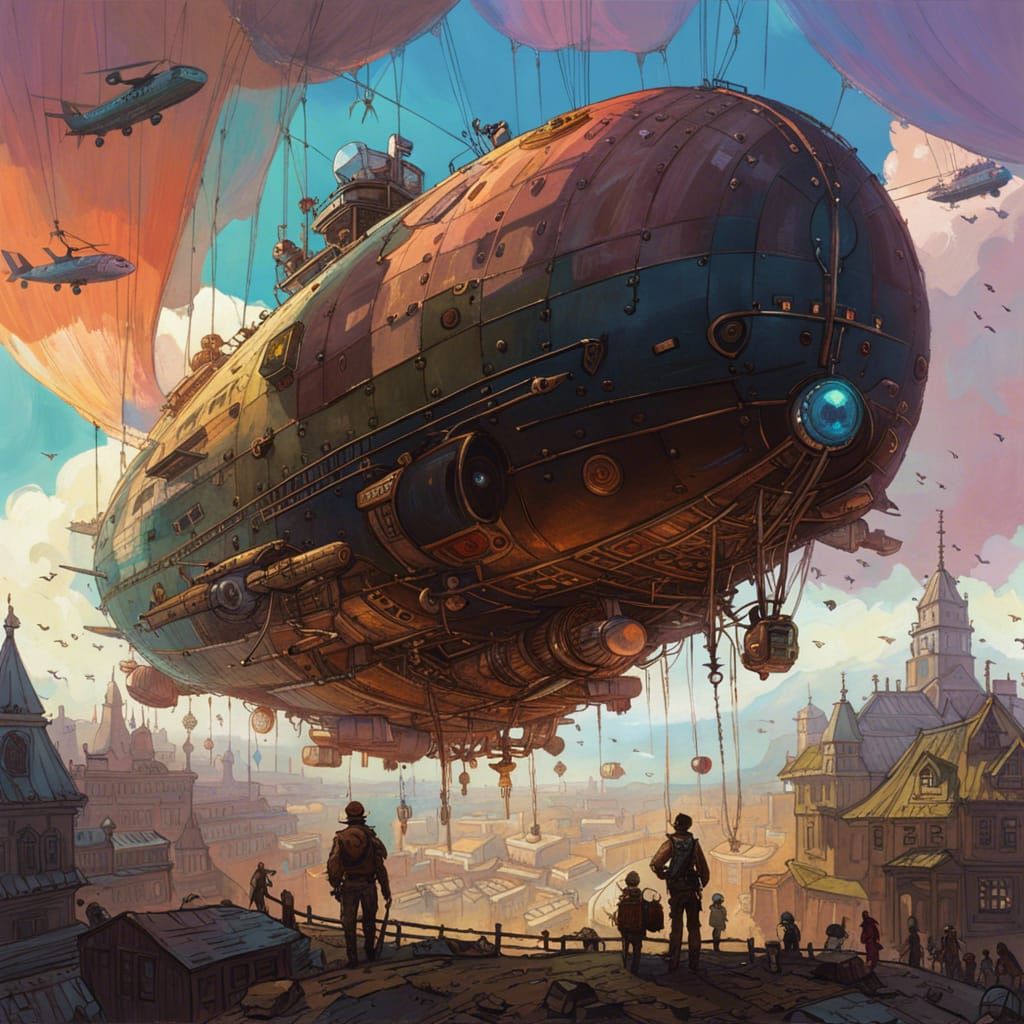 When Airships ruled the Skies - AI Generated Artwork - NightCafe Creator