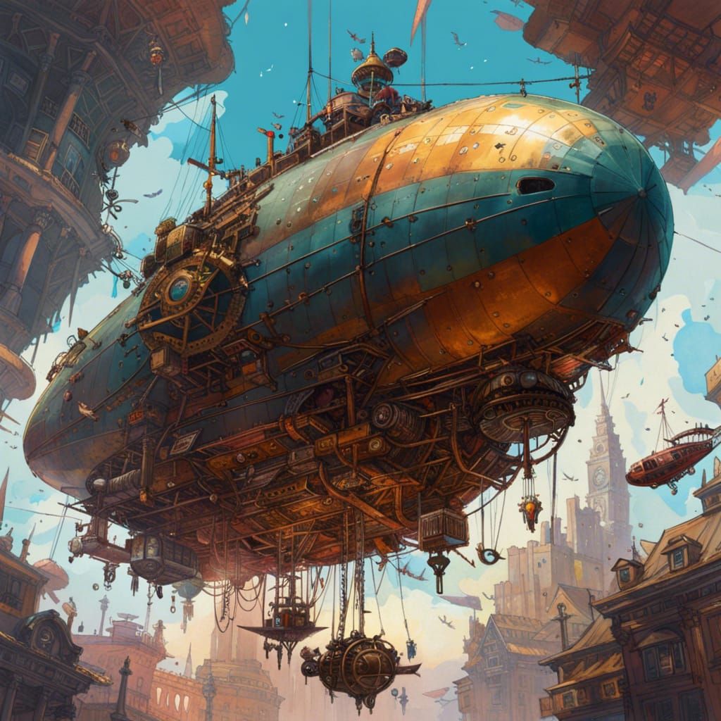 When Airships ruled the Skies - AI Generated Artwork - NightCafe Creator