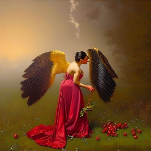 strawberries, cherries and an angels kiss in spring