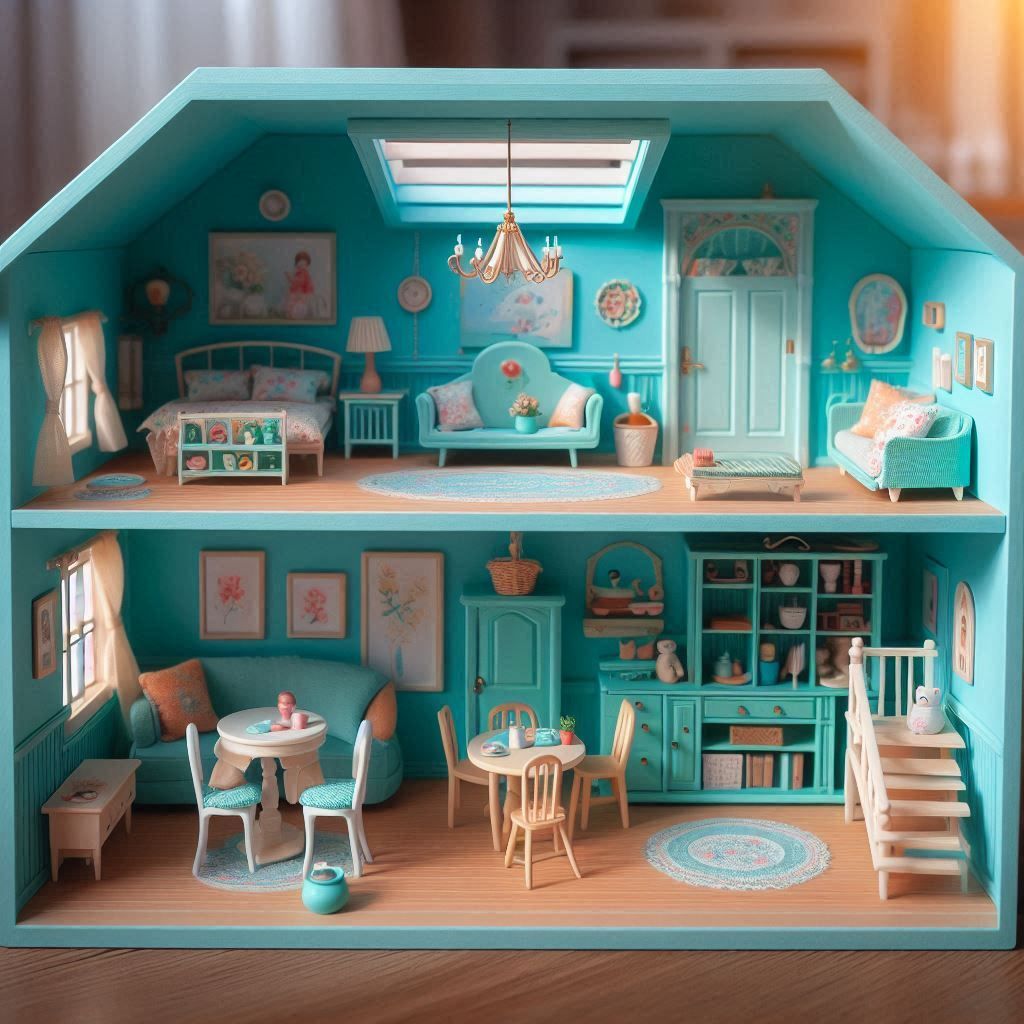 turquoise doll house