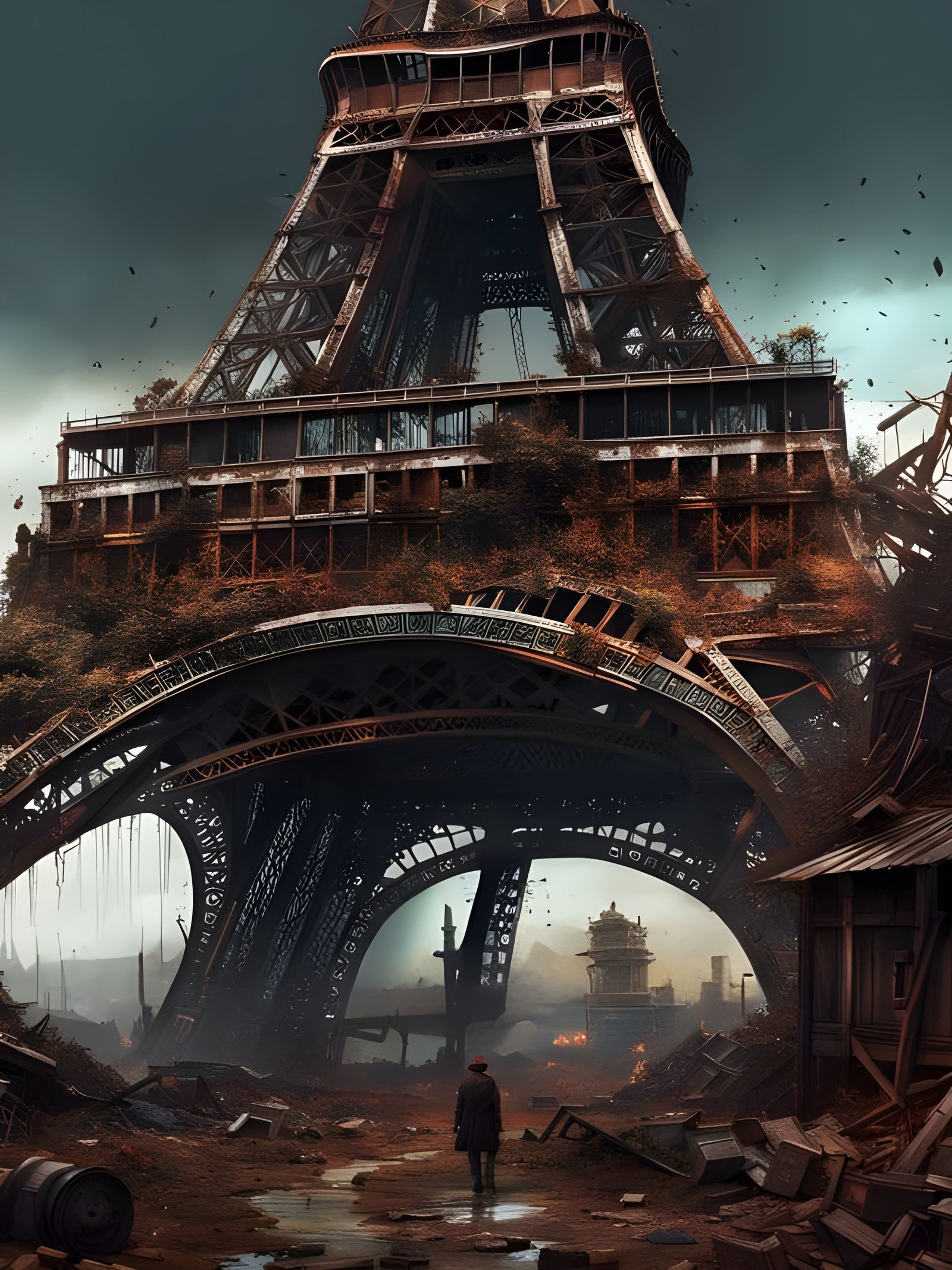 Post-Apocalyptic Eiffel Tower   by @SONart