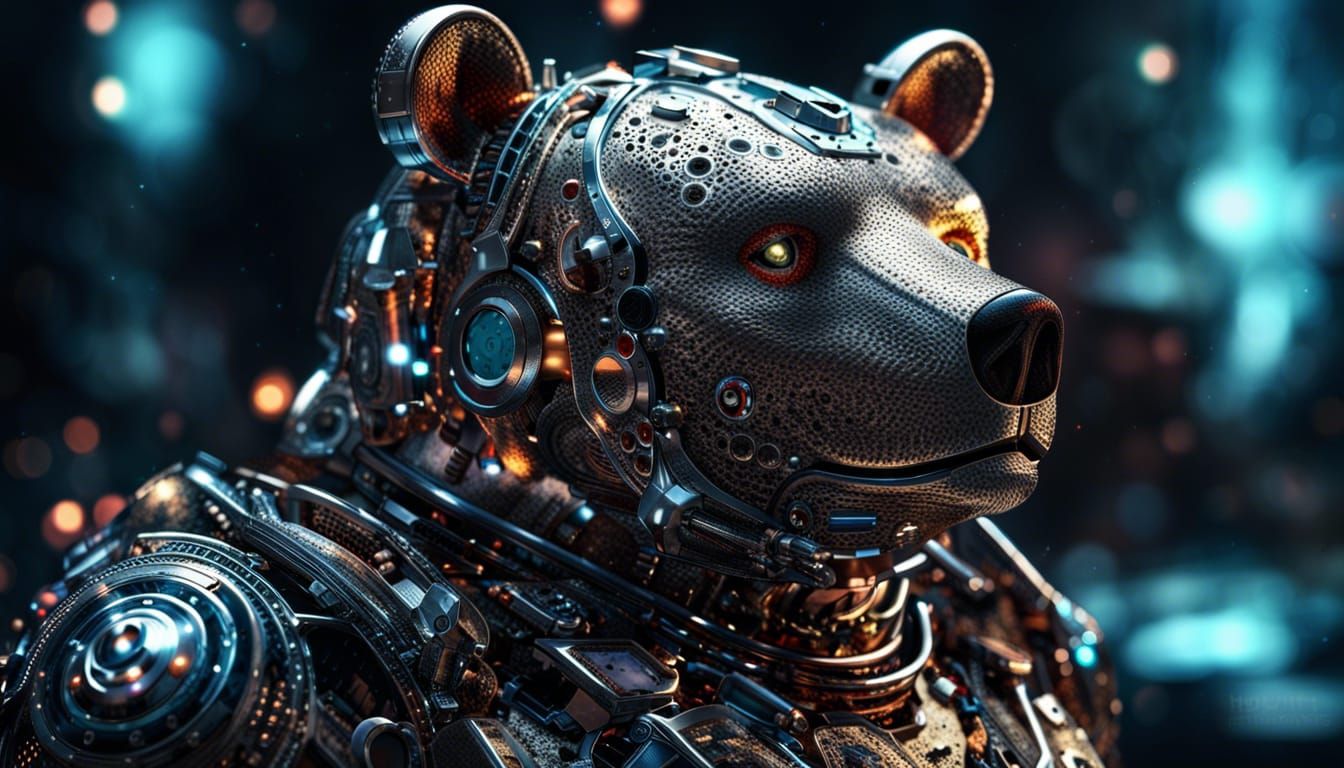 Robotic Cyborg Companion Bear