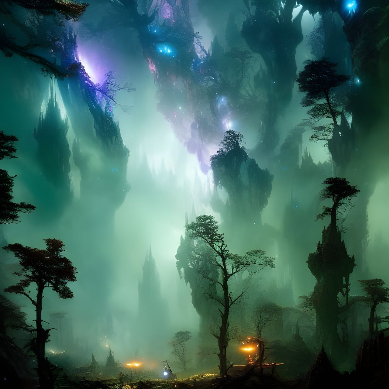 Magical elven forest - AI Photo Generator - starryai