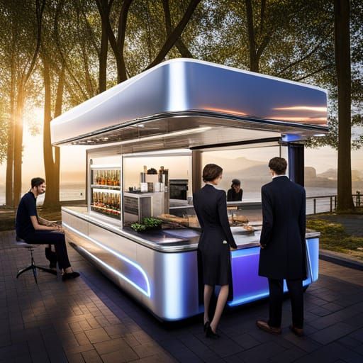 A Futuristic Spatial Food Truck Its Streamlined Metallic Exterior   2KP1HppicMEX5MHw24LE  1  Ld1z5 