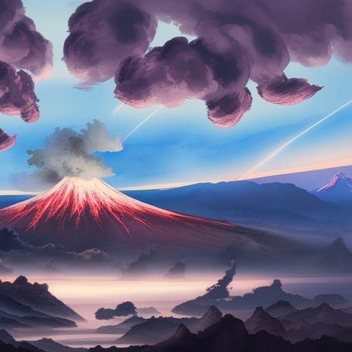 volcano - AI Generated Artwork - NightCafe Creator