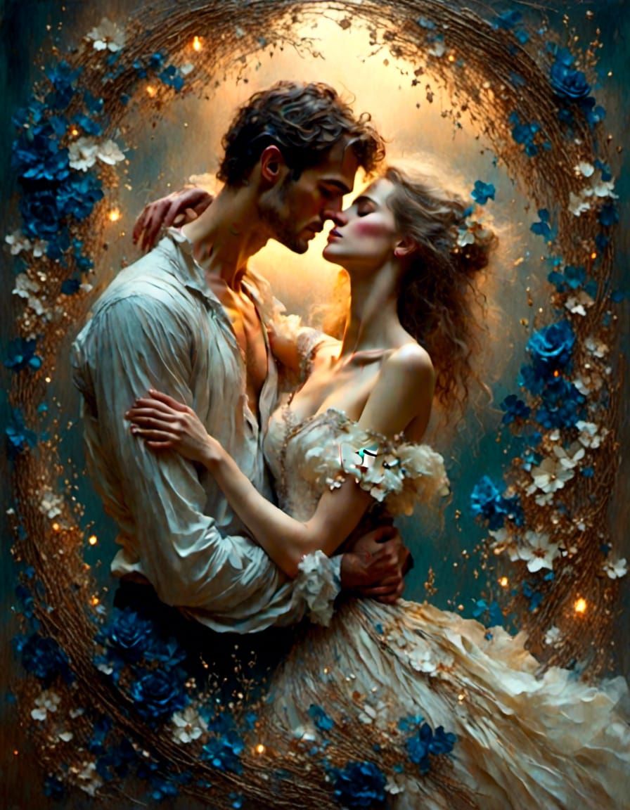 The man holds the woman in love and warmth
 