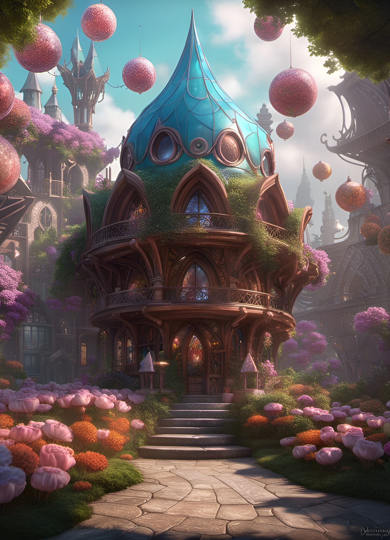 Elven Candy Shop Pavilion in Magical Environment