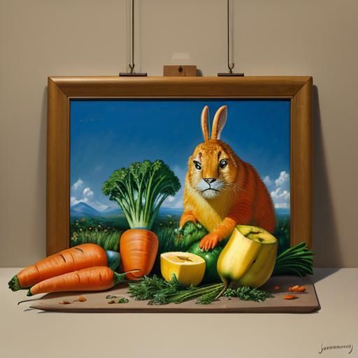 Whimsical Family Portrait with Carrot and Banana