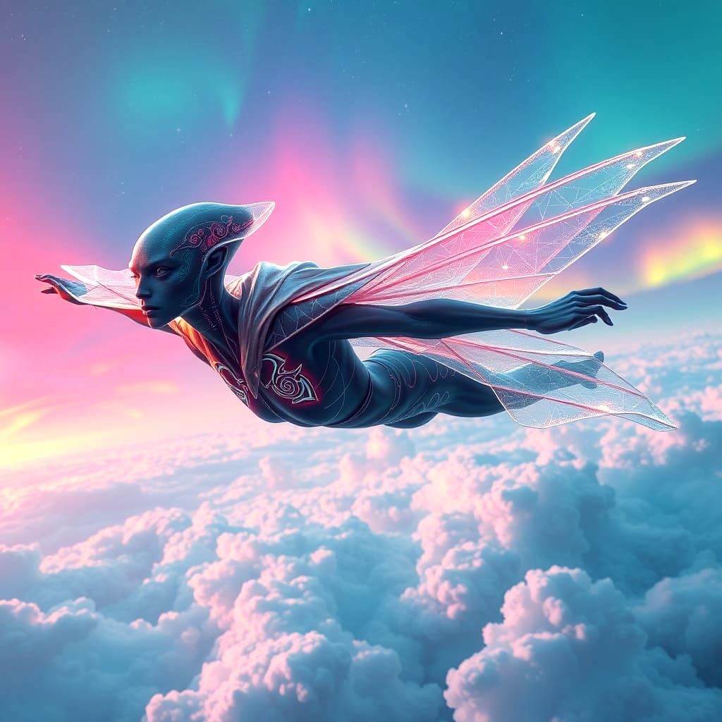 a flying alien.  by @Mezza