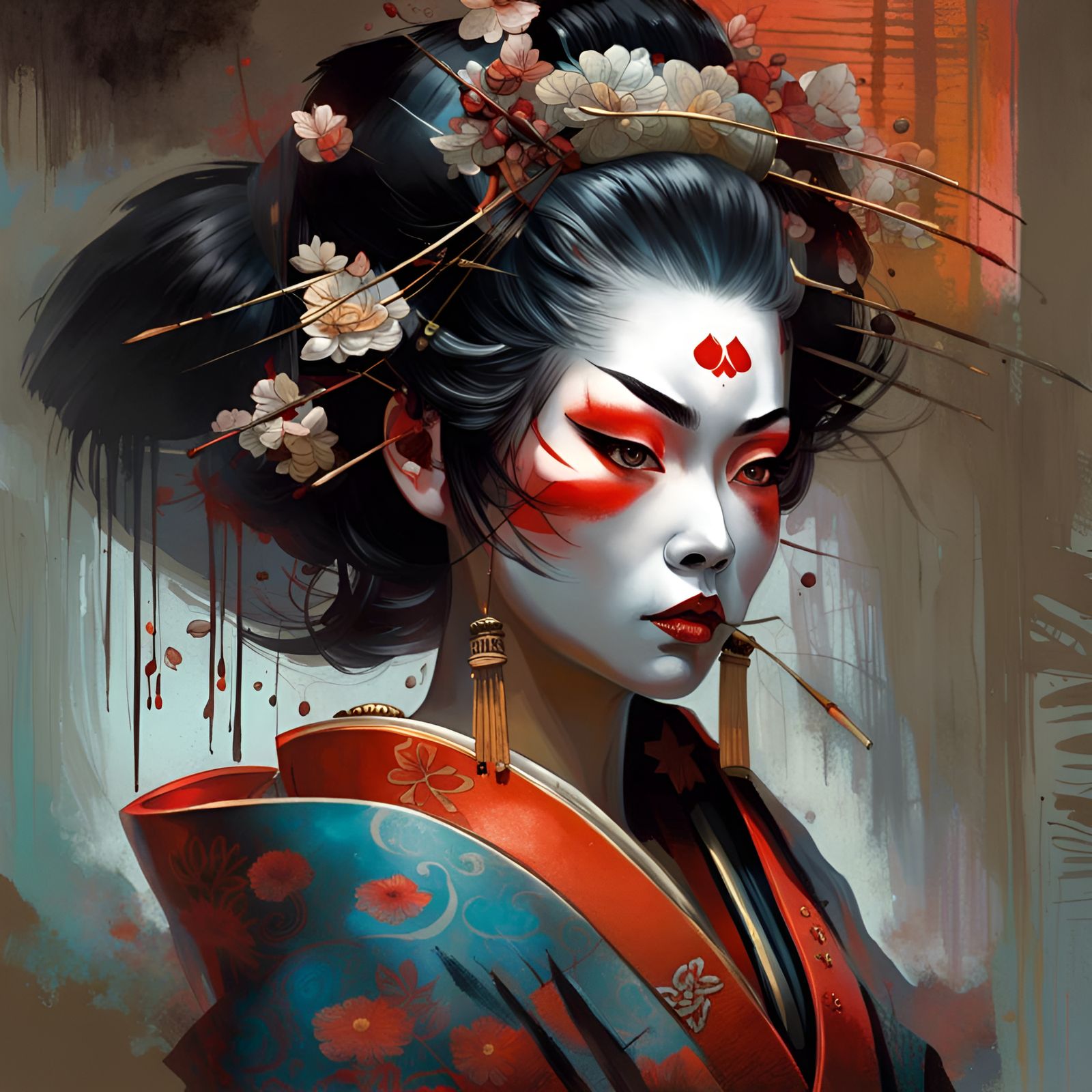 Kabuki Geisha - AI Generated Artwork - NightCafe Creator