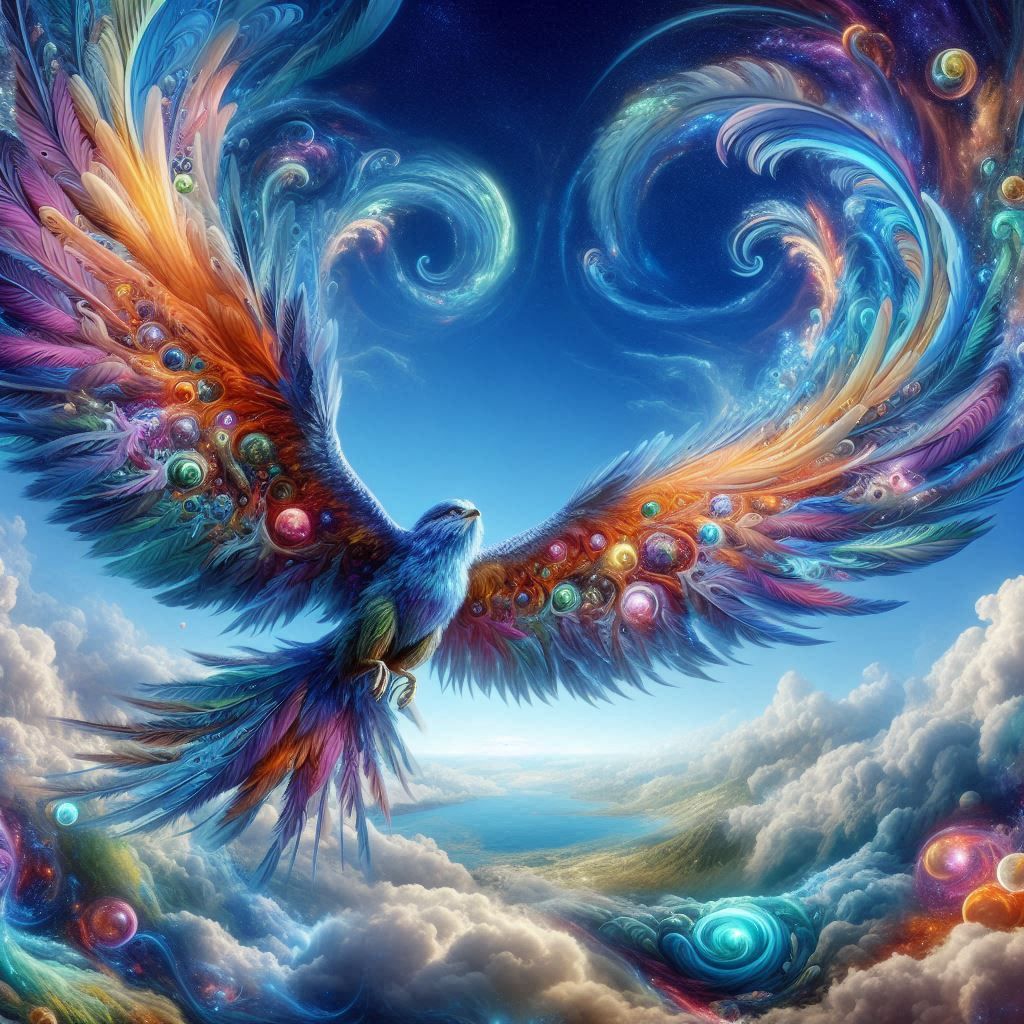 Bird wings open portals to other worlds