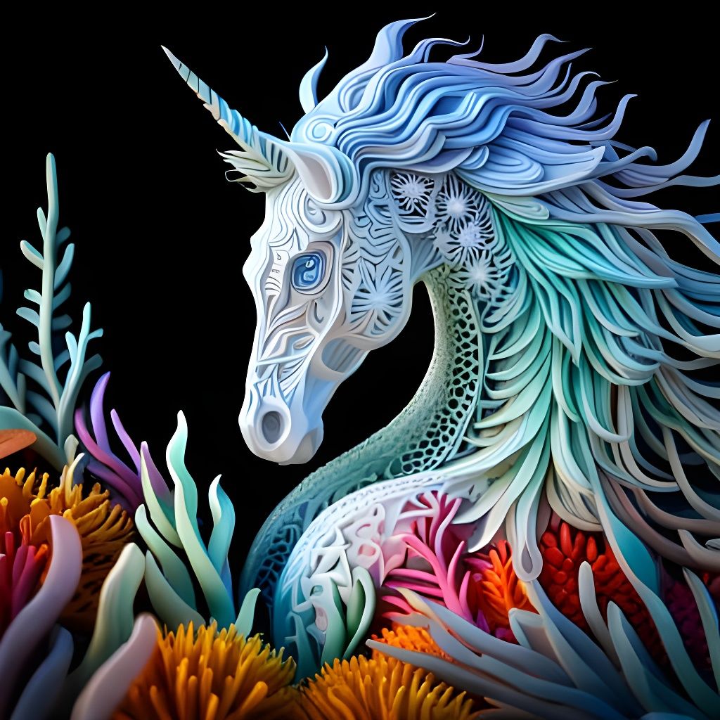 Coral unicorn   by @Mother of Dragonborn