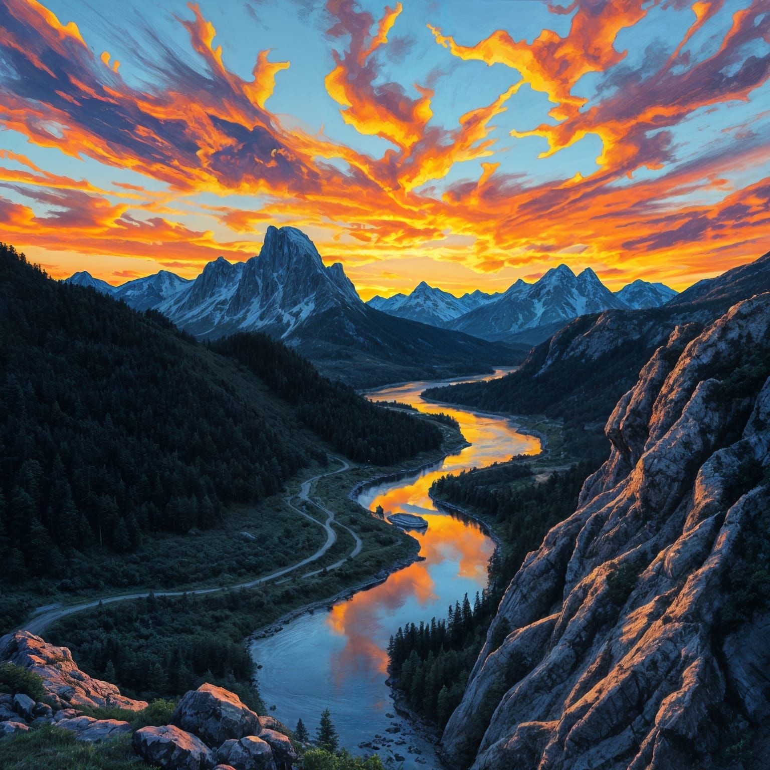 Mountain Valley Sunset  by @Sharon B