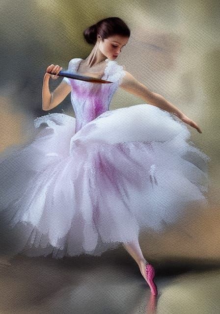 "Beautiful elegant dreamy Ballerina standing on tiptoe,Vinta...