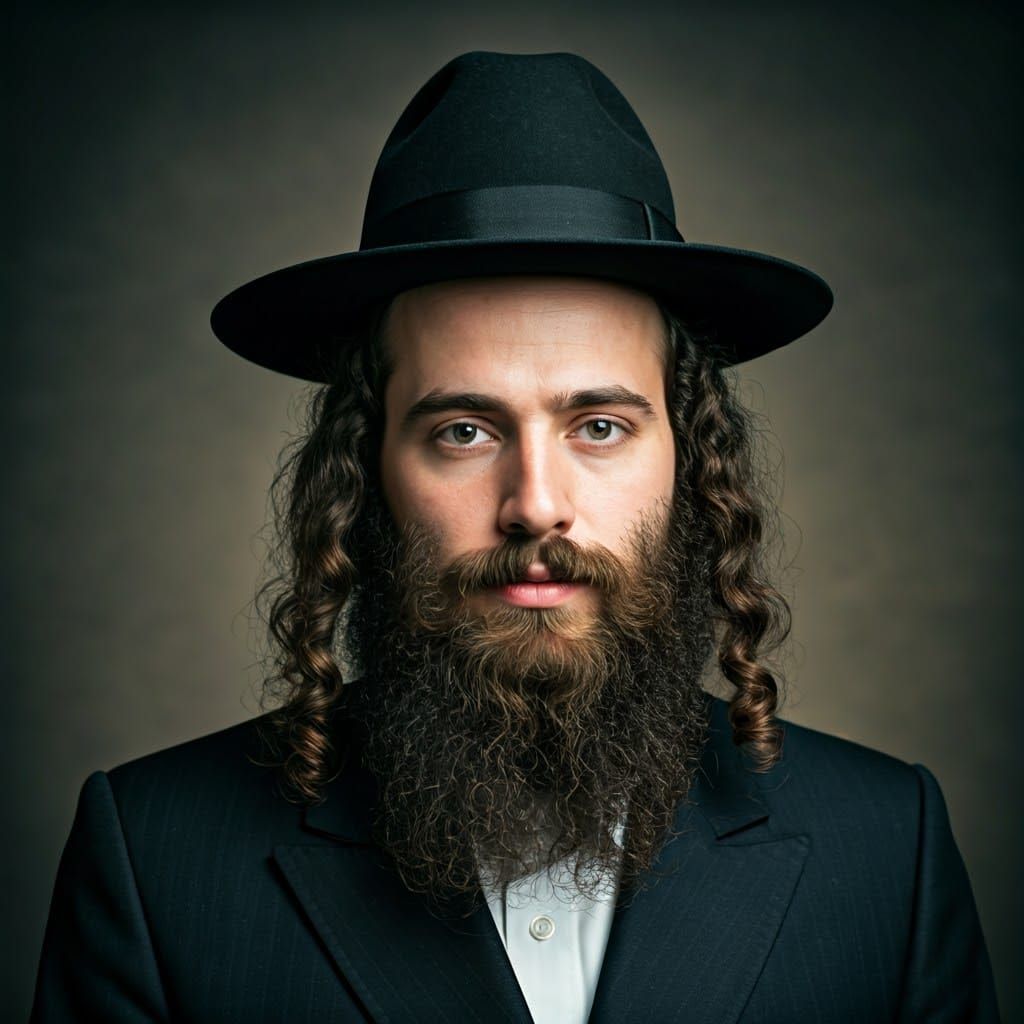 Chasidic Jew with Traditional Chalmer Coat and Streimel