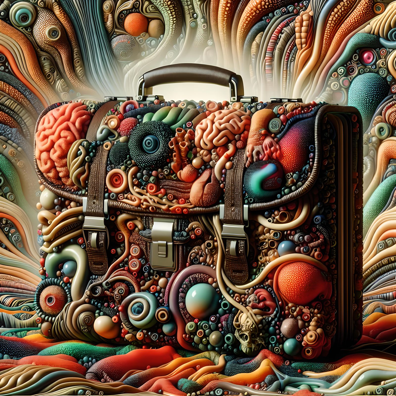 Briefcase full of guts AI Generated Artwork NightCafe Creator