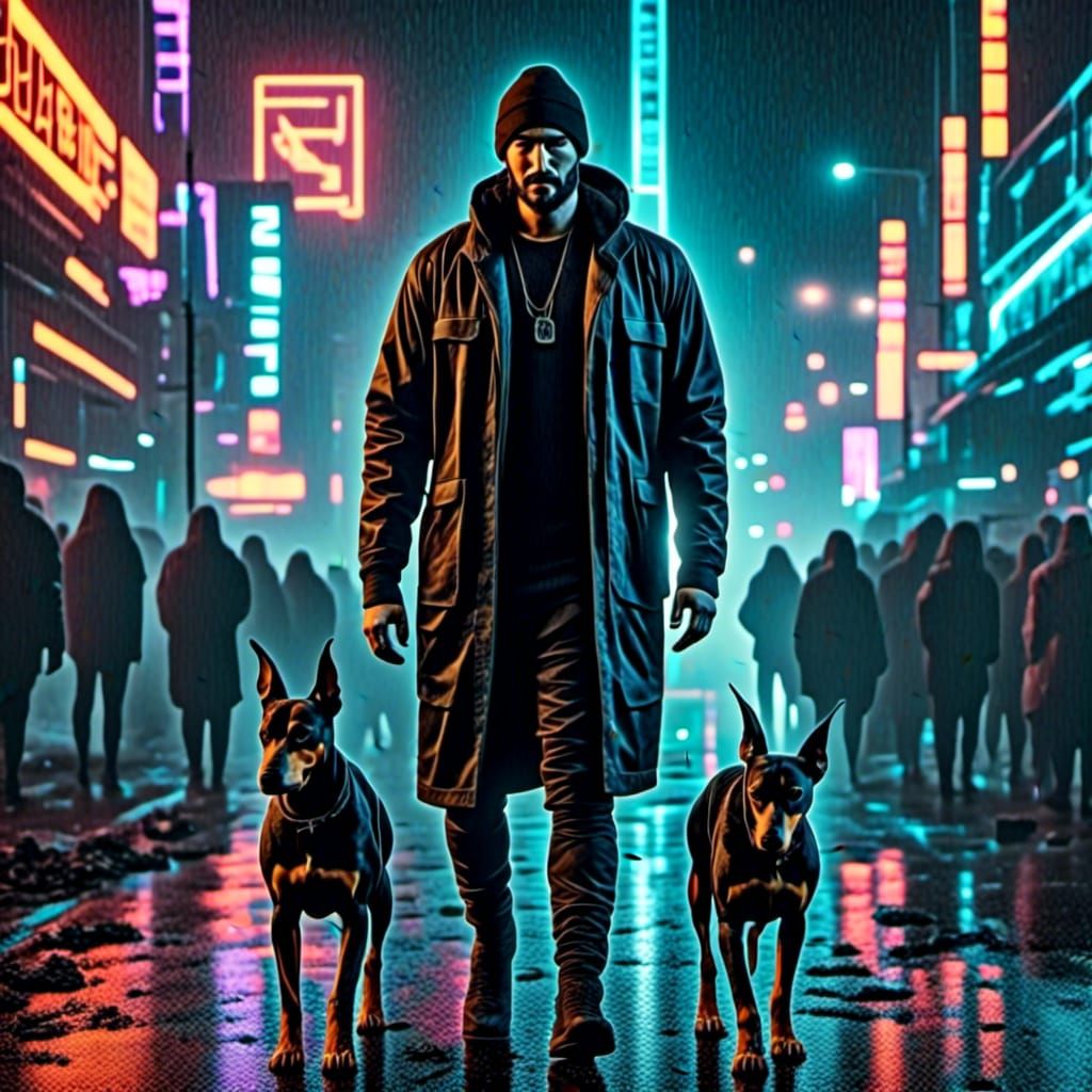 Fit <lora:farg:1.0> , cyberpunk clothe, walking in a futuris...