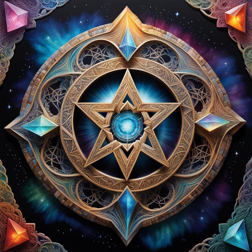 Ethereal Rune Stone Path: Psychedelic Alcohol-Ink Drawing