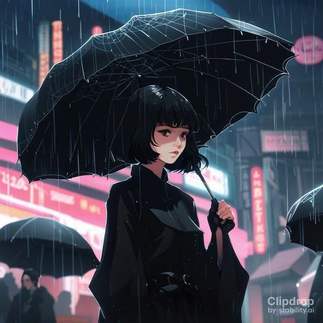 The Black Umbrella - AI Generated Artwork - NightCafe Creator