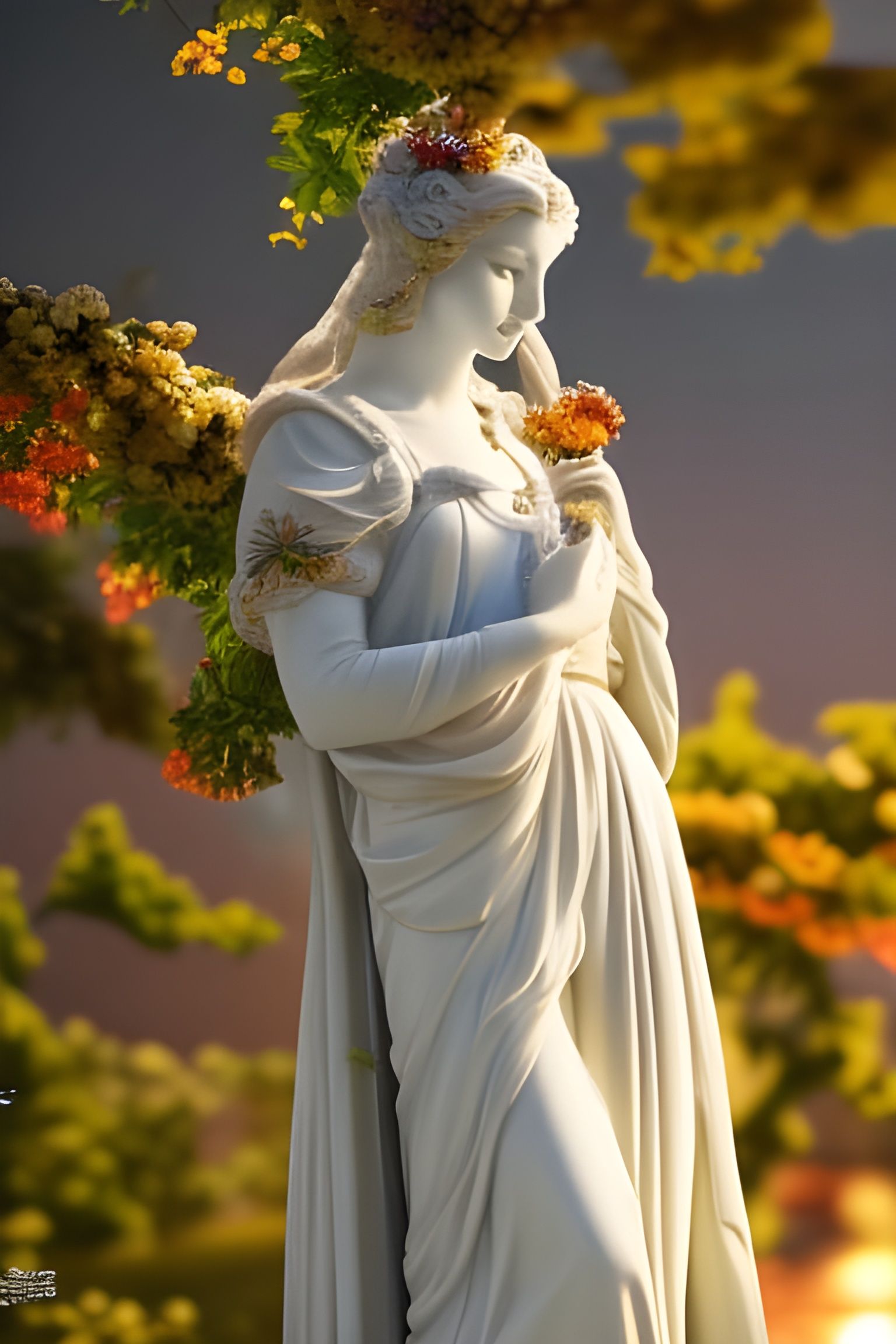 Girl with flowers   by @Delyfairy