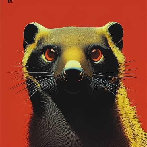 Mongoose. Vertical symmetry.