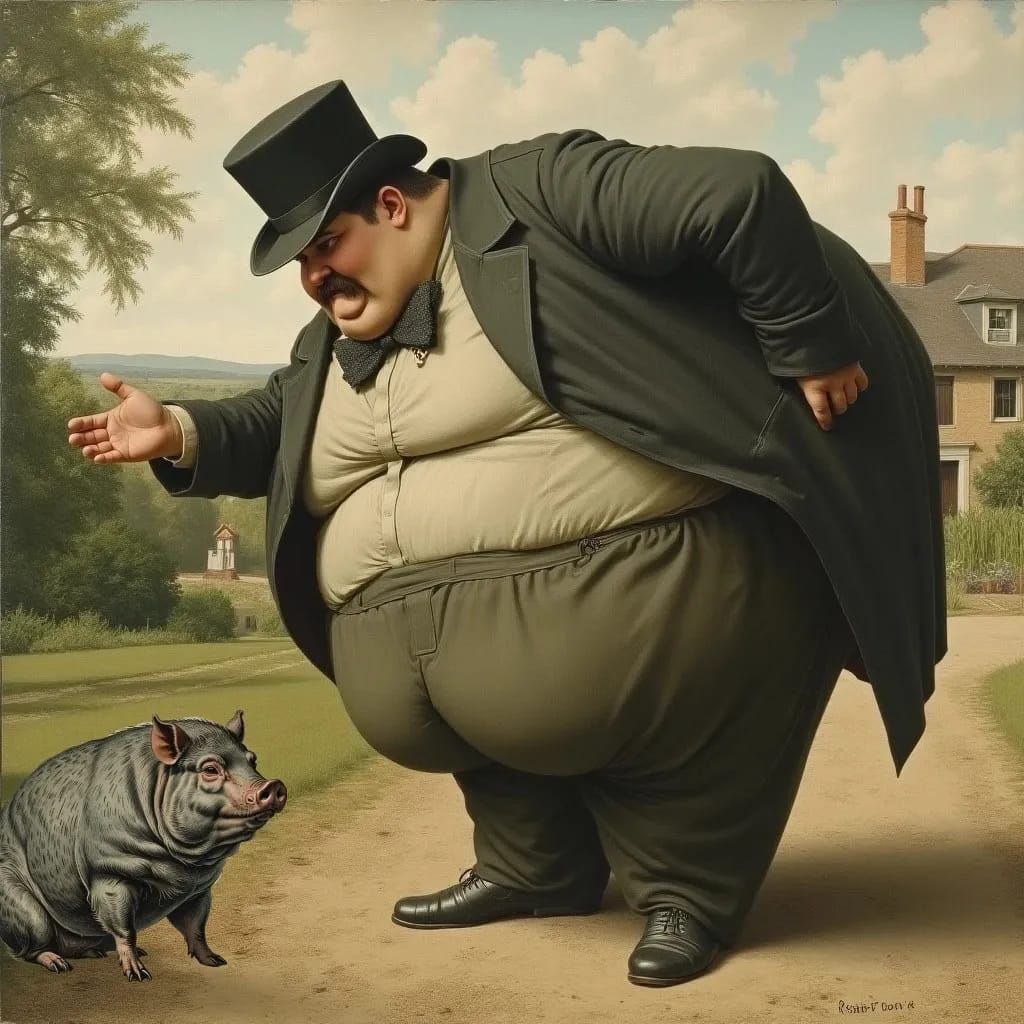 "Oh hello you fine little piggy! May I entice you with a del...