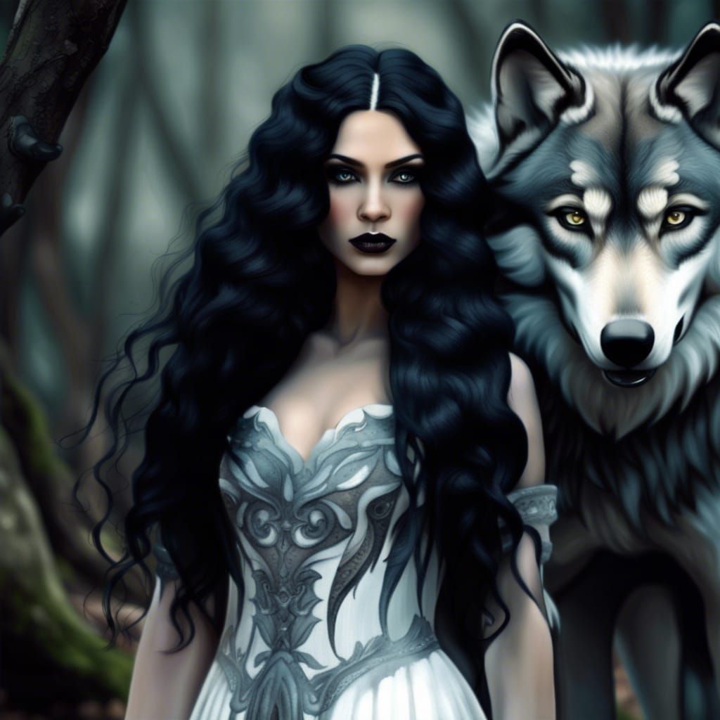 Snow White and the Big Bad Wolf - AI Generated Artwork - NightCafe Creator