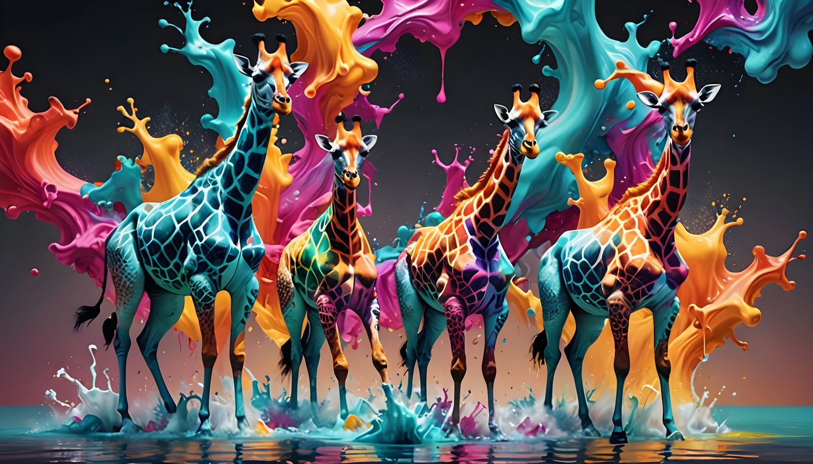 Giraffes   by @Ghexghe