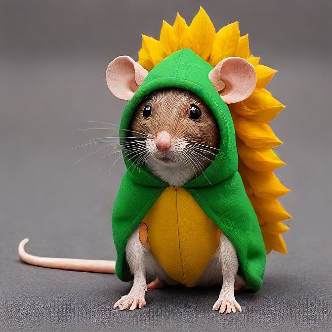 Halloween mouse in a dino costume