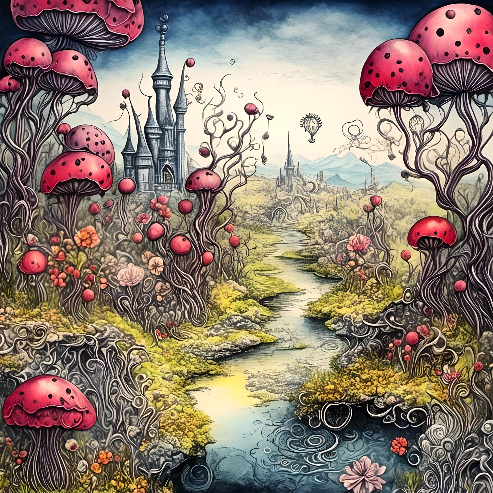 Fantasy fairy countryside, fantasy background, fantasy encha...