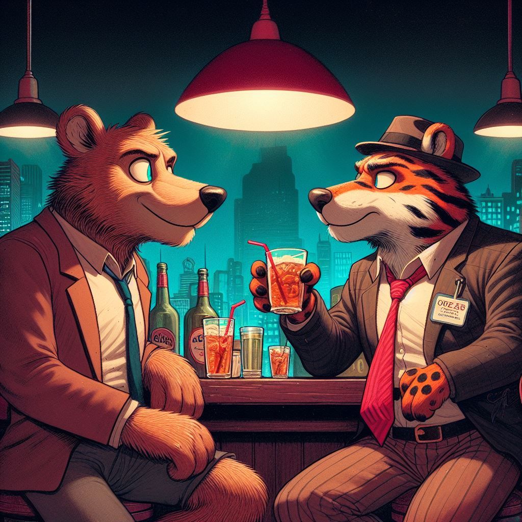 Anthropomorphic pub scenes
