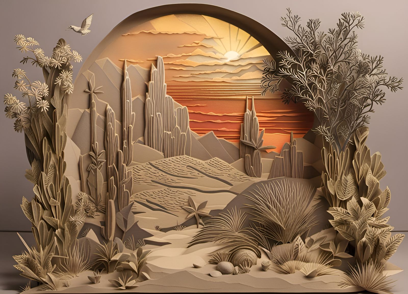 Desert Sunset Diorama  by @ing