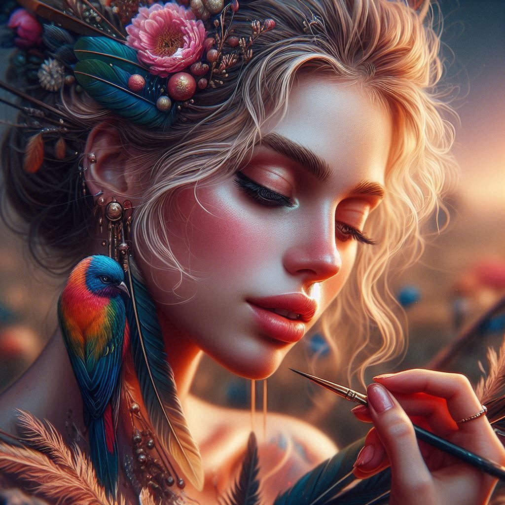 Portrait with a bird