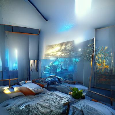 bedroom in blue