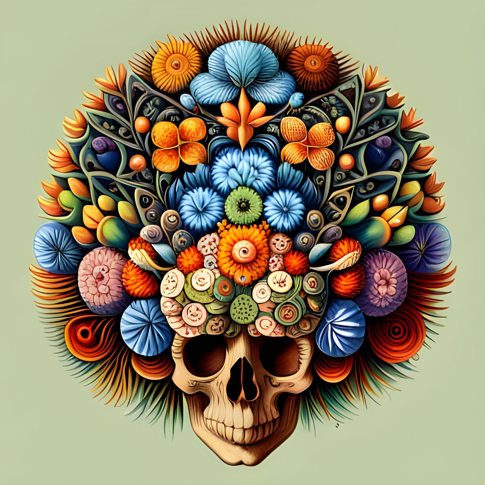 Skull Bouquet 8 - AI Generated Artwork - NightCafe Creator