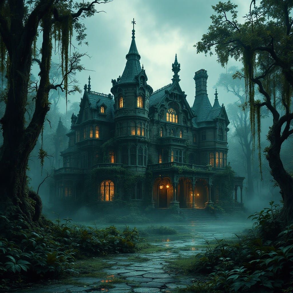 an ominously isolated manor 2  by @thane of fyfe