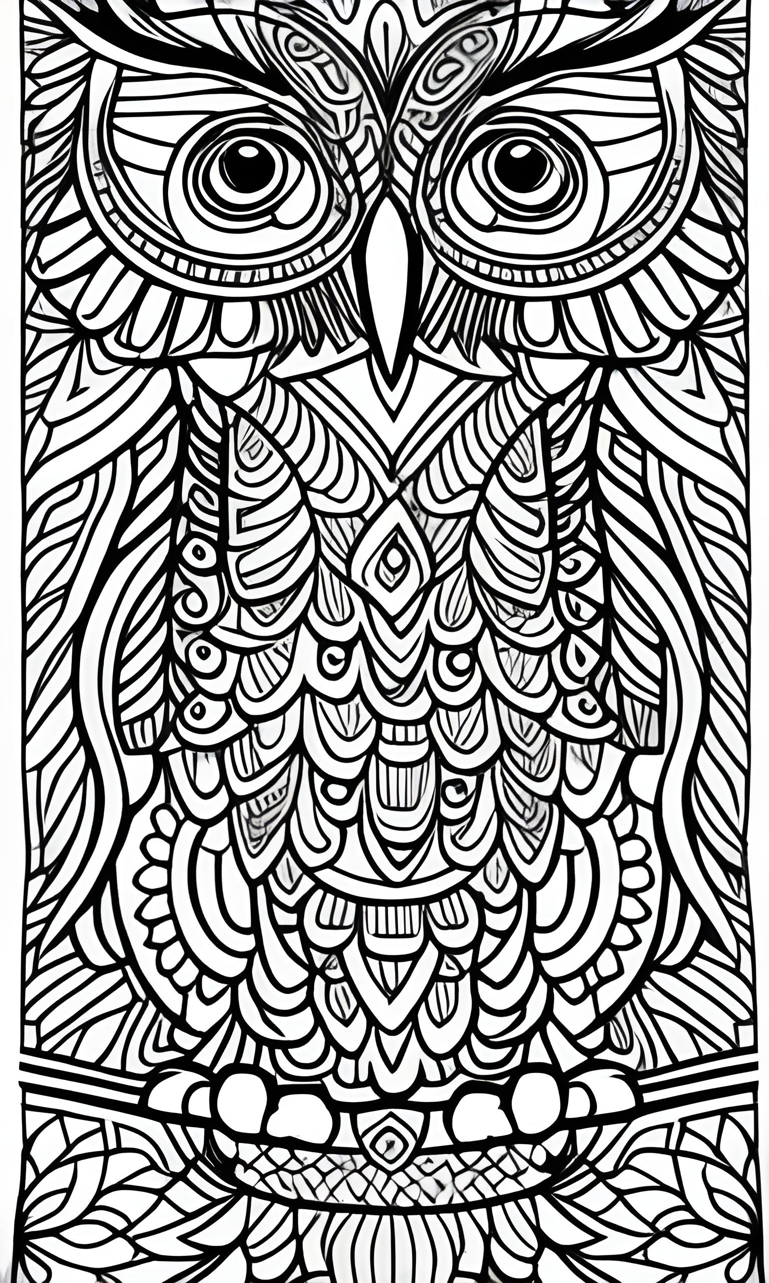 Cute Tribal Owl Coloring Page - AI Generated Artwork - NightCafe Creator