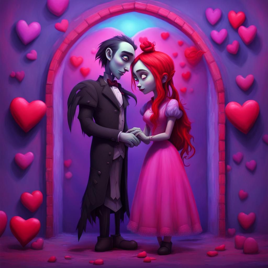 love gothic valentine art, Magnificent, Cyberparadism, Oil P...