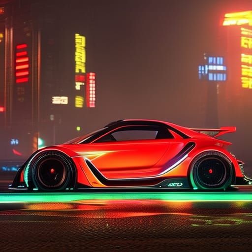 Cyberpunk car AI Generated Artwork NightCafe Creator