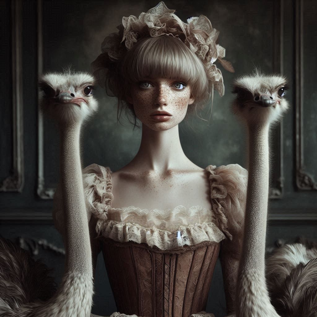 The Lady of the House and her Ostriches