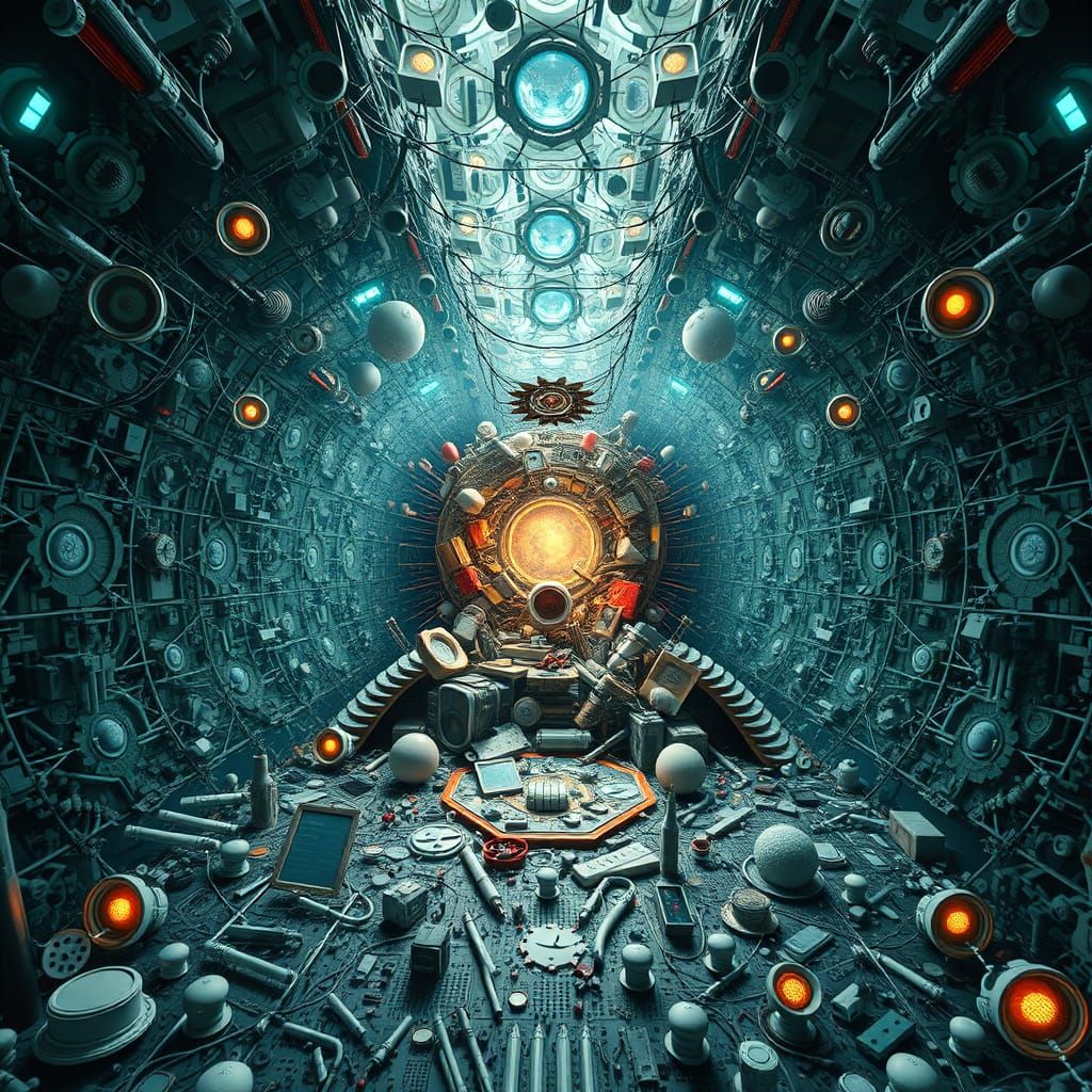 Surreal, 8K Resolution Scene with Optical Illusion