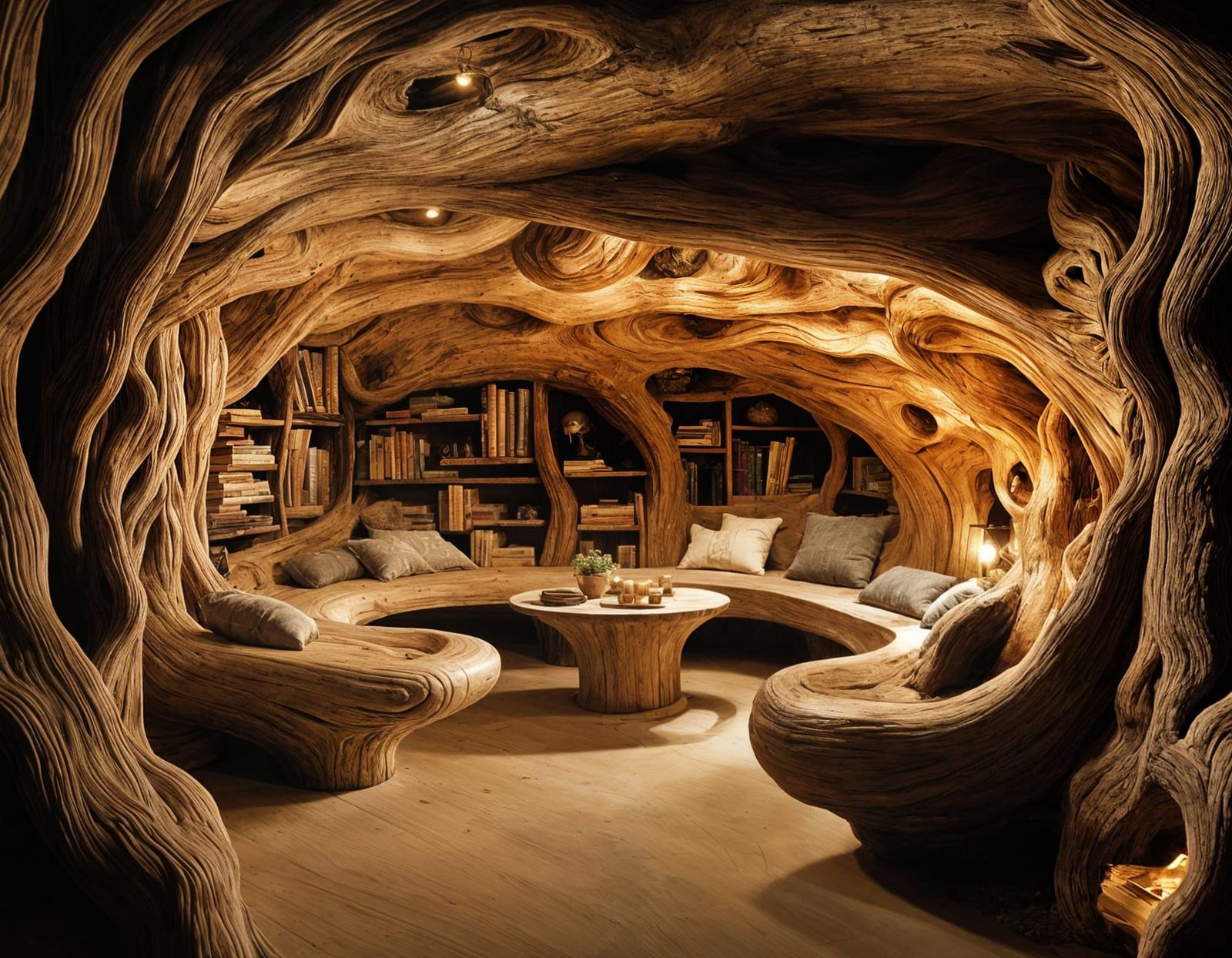 Reading Capsule in the Roots of a Giant Tree  by @photon