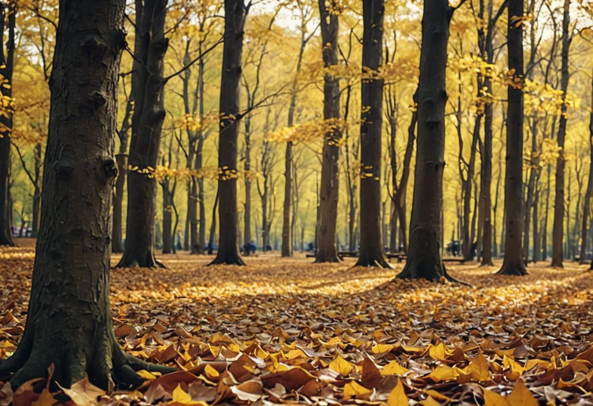 Autumn weather golden leaves and the way fall looks
